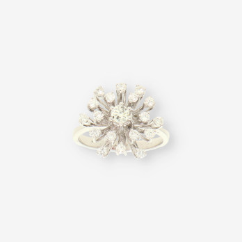 Anillo oro blanco y brillantes