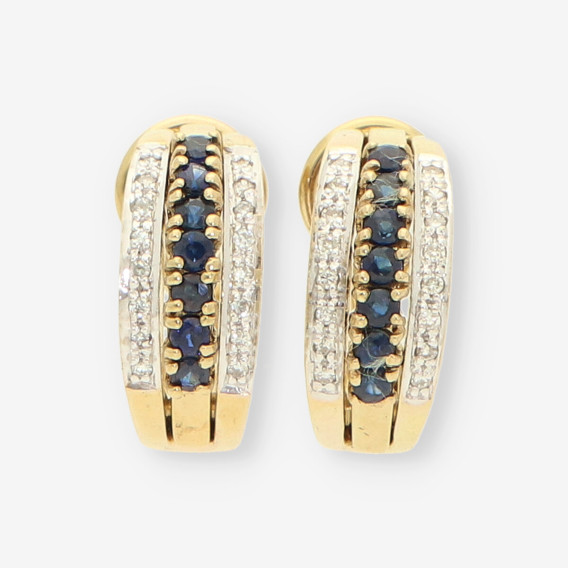 Pendientes zafiros oro y brillantes