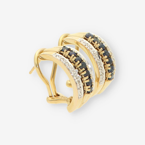 Pendientes zafiros oro y brillantes