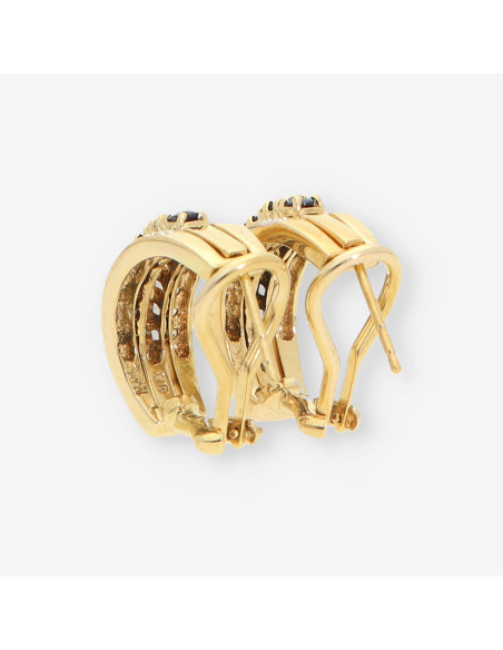 Pendientes zafiros oro y brillantes