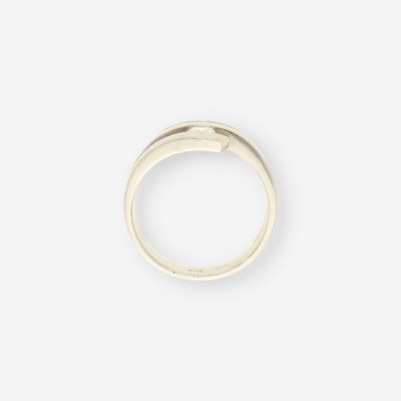 Anillo oro blanco y bri