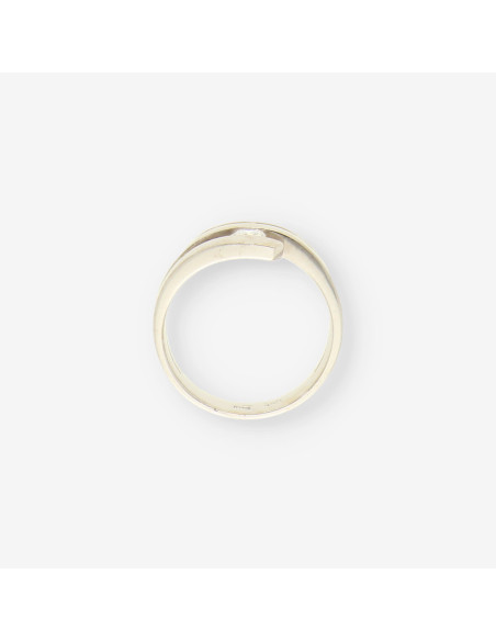 Anillo oro blanco y bri