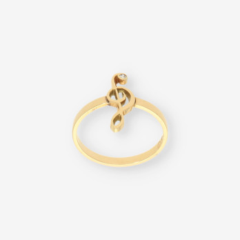 Anillo nota musical oro 2