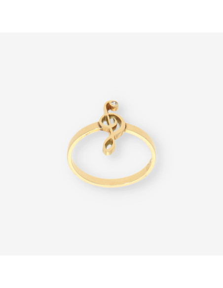Anillo nota musical oro