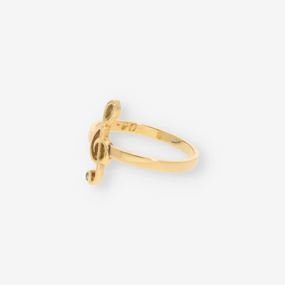 Anillo nota musical oro