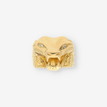 Anillo cabeza serpiente oro