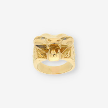 Anillo cabeza serpiente oro 2