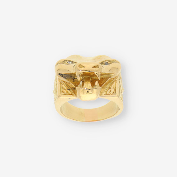Anillo cabeza serpiente oro