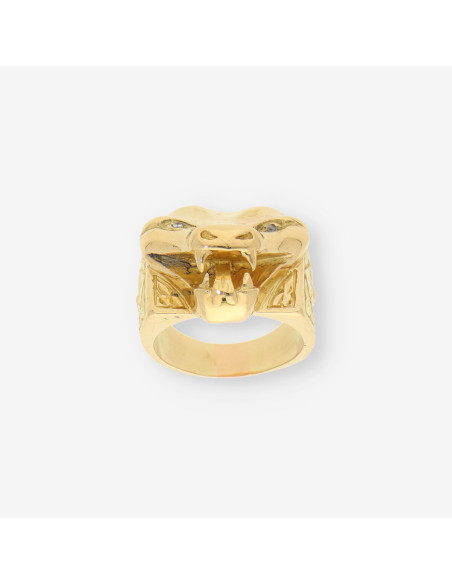 Anillo cabeza serpiente oro