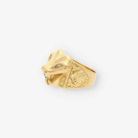 Anillo cabeza serpiente oro
