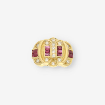Anillo rubÃ­ oro y brillantes