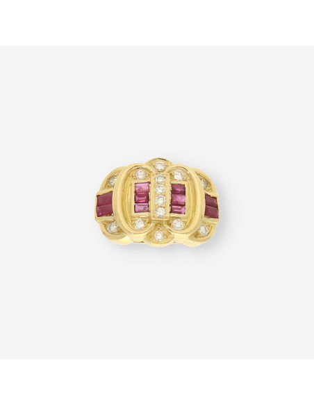 Anillo rubÃ­ oro y brillantes