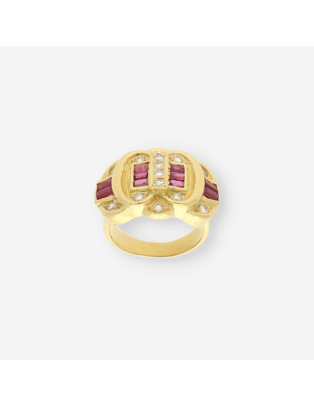 Anillo rubÃ­ oro y brillantes