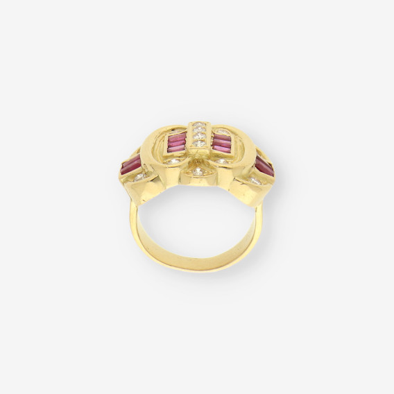 Anillo rubÃ­ oro y brillantes