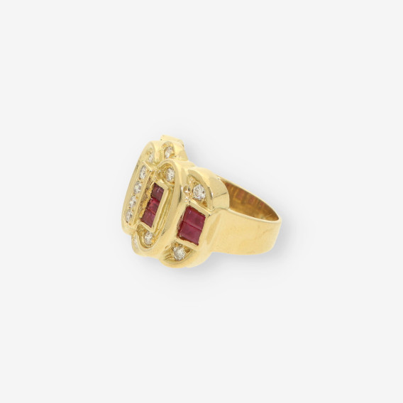 Anillo rubÃ­ oro y brillantes