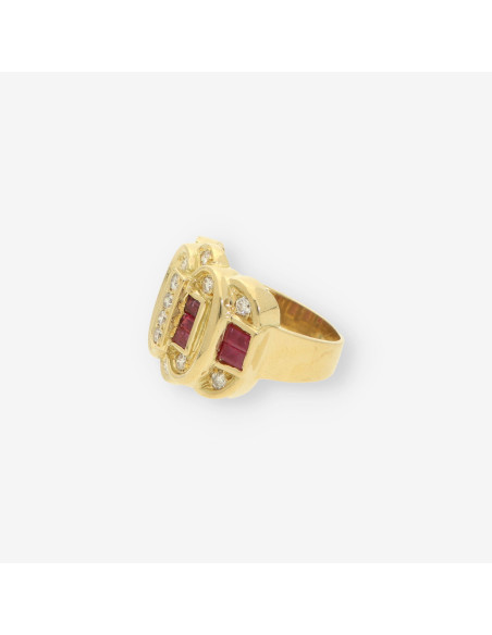 Anillo rubÃ­ oro y brillantes