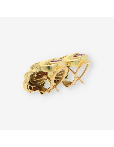 Pendientes rubÃ­ oro y brillantes