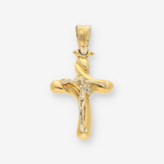 Cruz oro blanco y oro amarillo