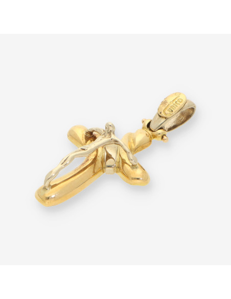 Cruz oro blanco y oro amarillo