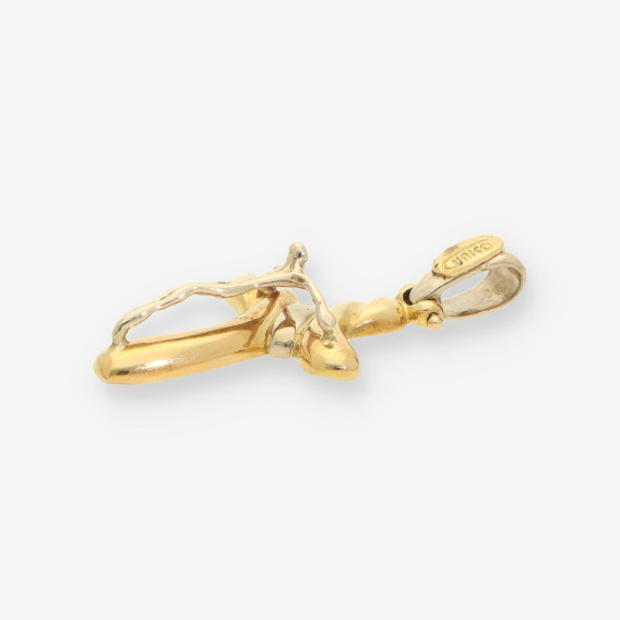 Cruz oro blanco y oro amarillo