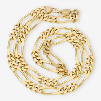 Cadena barbada alterna 3x1 en oro 18kt 2