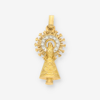 Colgante medalla virgen oro