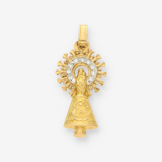 Colgante medalla virgen oro