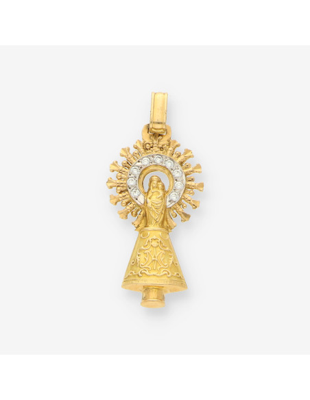 Colgante medalla virgen oro