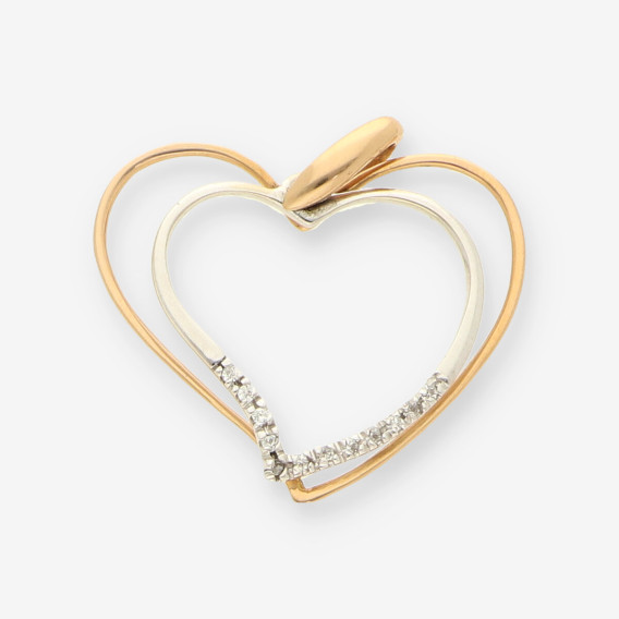 Colgante corazÃ³n oro/oro blanco 