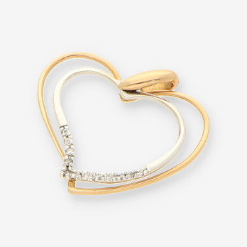 Colgante corazÃ³n oro/oro blanco  2