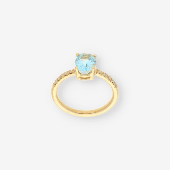 Anillo topacio oro y brillantes