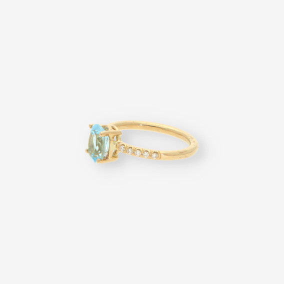 Anillo topacio oro y brillantes