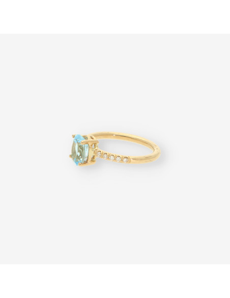 Anillo topacio oro y brillantes