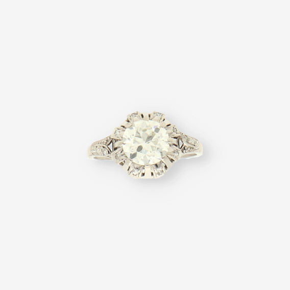 Anillo platino y brillante aprox.1.60 Qt