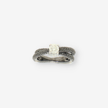 Anillo oro bl./ama.bri/bri negros RABAT