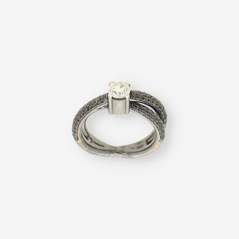 Anillo oro bl./ama.bri/bri negros RABAT 2