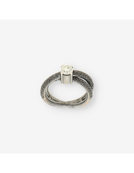 Anillo oro bl./ama.bri/bri negros RABAT