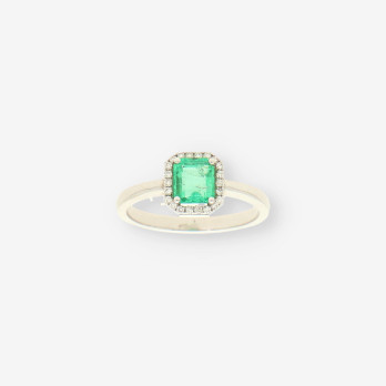 Roseton oro bl. Esmeralda y brillantes