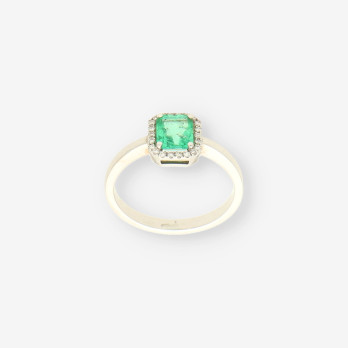 Roseton oro bl. Esmeralda y brillantes 2