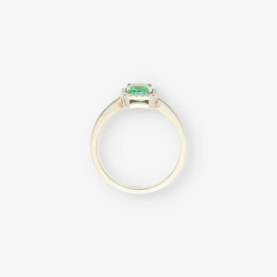 Roseton oro bl. Esmeralda y brillantes