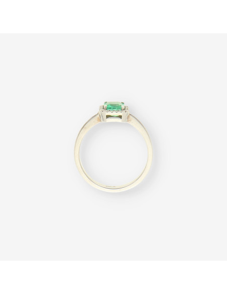 Roseton oro bl. Esmeralda y brillantes