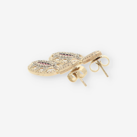 Pendientes rubÃ­, brillantes matiz negro