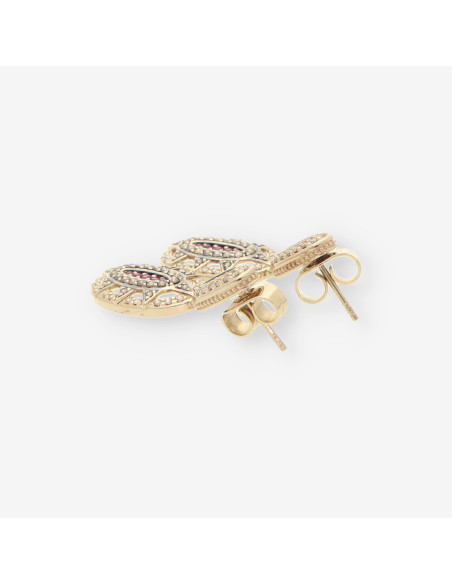 Pendientes rubÃ­, brillantes matiz negro