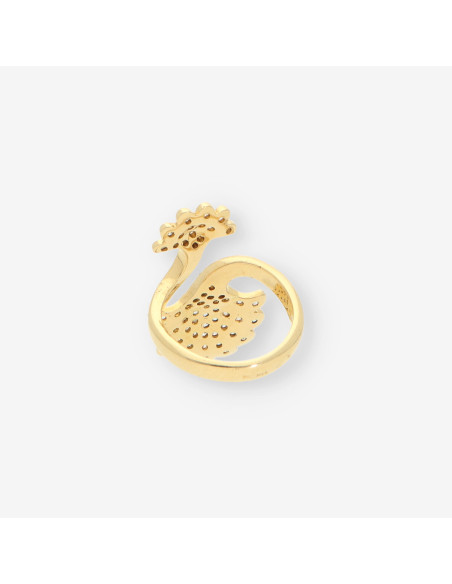 Anillo oro tipo lanzadera circonitas