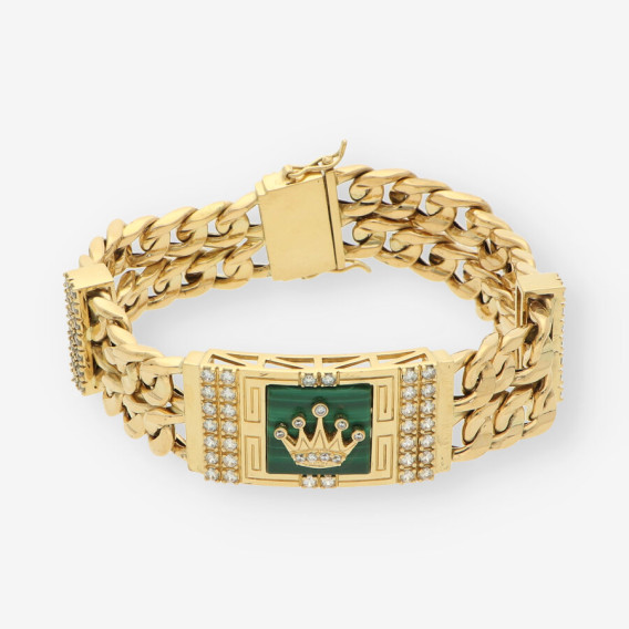 Pulsera oro y circonitas simbolo Rolex 