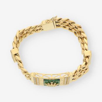Pulsera oro y circonitas simbolo Rolex  2