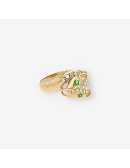 Anillo pantera oro
