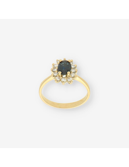 Anillo oro zafiros y brillantes