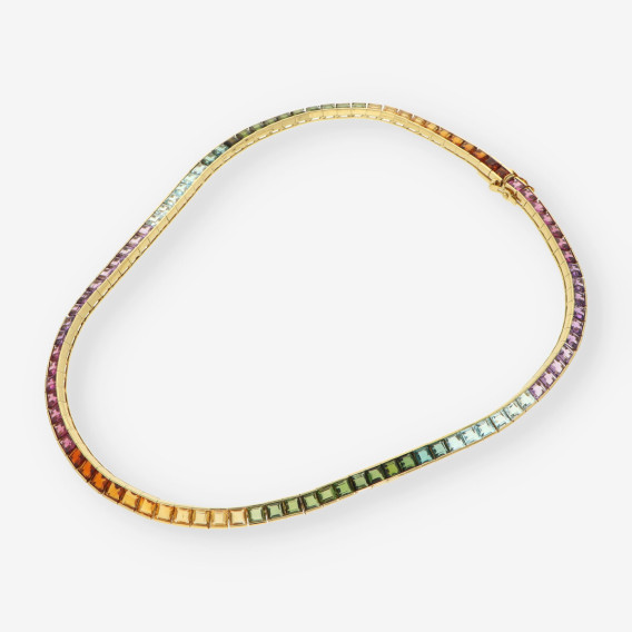 Gargantilla oro y piedras de colores