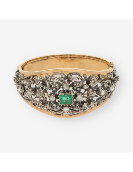 Esclava oro bl.,amarillo,diamantes esme